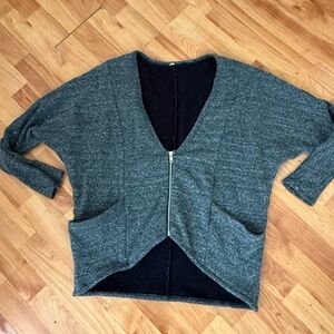 Gray Women's Sweater with Zipper XL